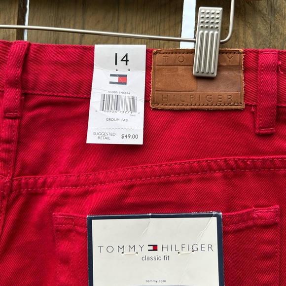 NWT Vintage Tommy Hilfiger Red Relaxed Mom Jeans Size 14 - Picture 4 of 6